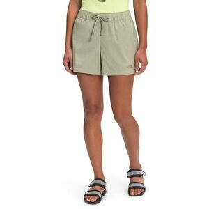 The North Face Class V Series Khaki Outdoor Hiking Shorts with Orange Accents
